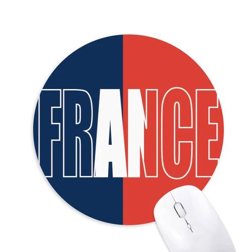 法国国旗英文名圆形游戏办公防滑橡胶鼠标垫礼物