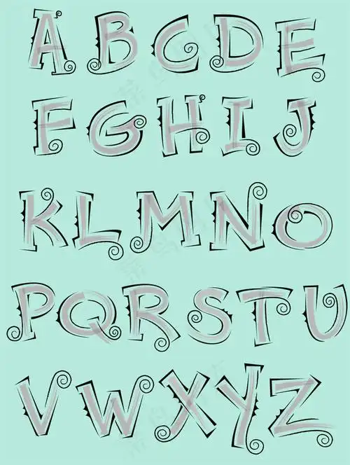 创意英语字母26个字母素材psd模版下载