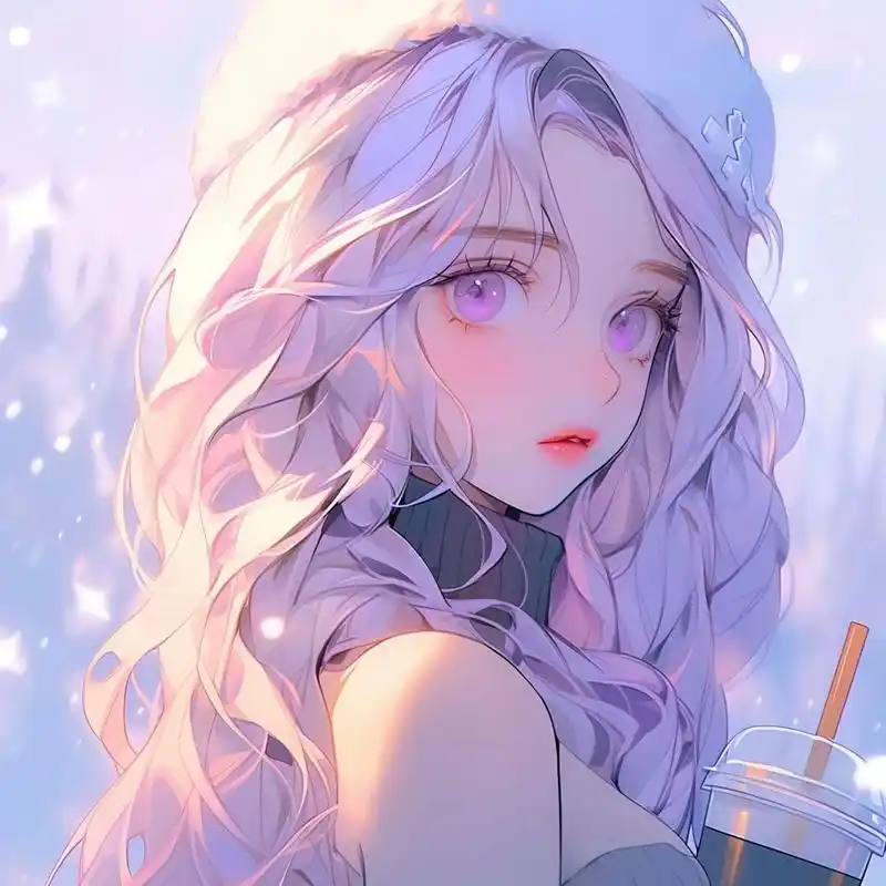 紫色系情侣头像女生版#头像# #素材