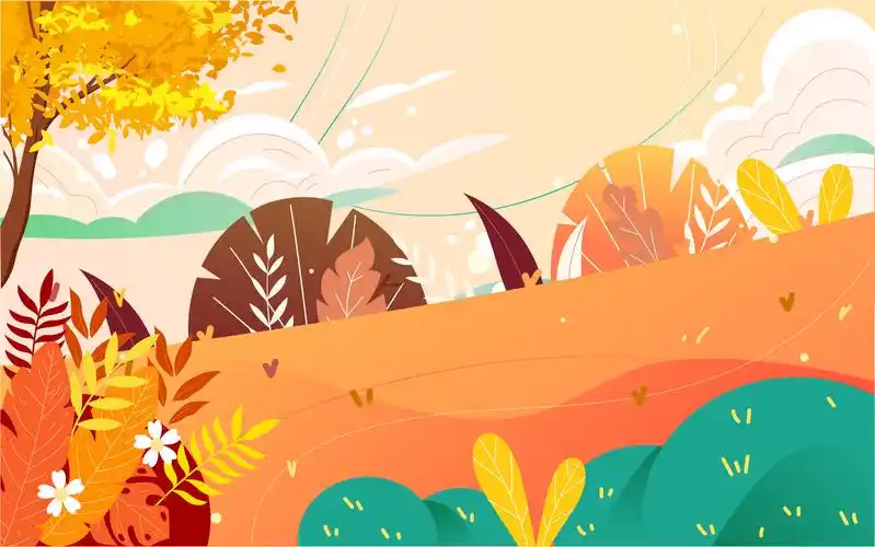 重阳节海报秋天登高望远秋游户外背景插画