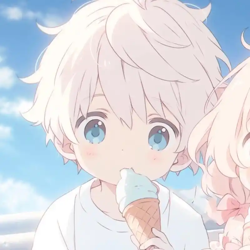 吃冰淇淋小可爱|情侣头像