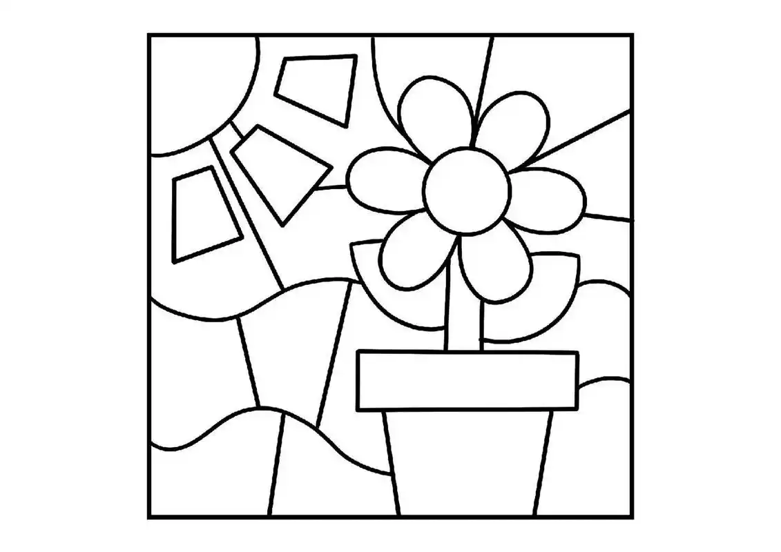 幼儿园美工区可打印素材 幼儿园美工区格子画 93打印