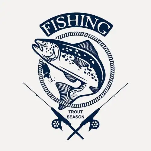 矢量钓鱼logo图片-抽象矢量捕鱼概念的标志设计素材-高清图片-摄影