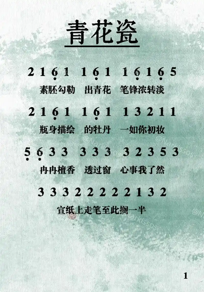 天青色等烟雨,________.  #简谱 #音乐 #钢琴  - 抖音