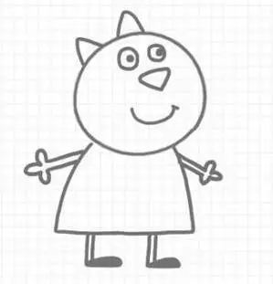 基质的菊长大人小猪佩奇小猫凯迪简笔画