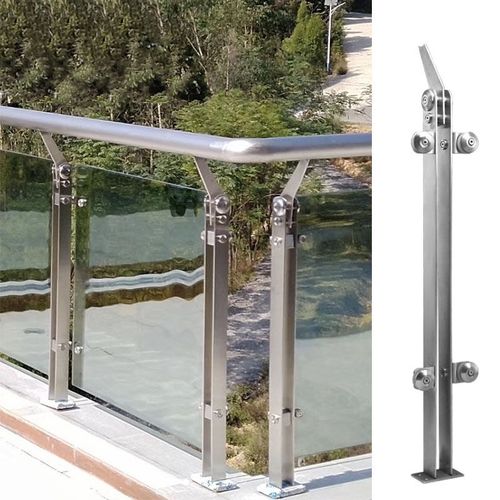 阳台玻璃栏杆 304不锈钢栏杆立柱 配件座 室外室内楼梯扶手护栏