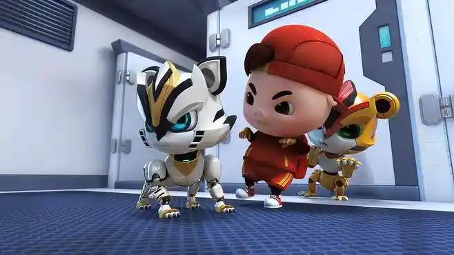 猪猪侠:阿五和猪猪侠躲在钢齿虎身后,竟丝毫没察觉,绝了-母婴亲子视频