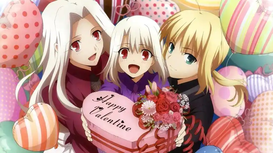 求个动漫人物拿着蛋糕庆祝生日的图,高清的,最好是几个人一起的,画风