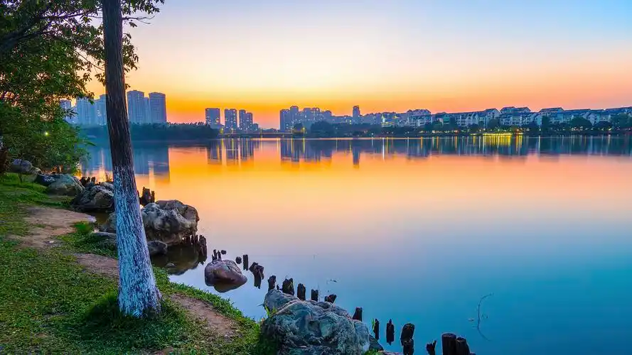 广东松山湖傍晚风景摄影高清宽屏壁纸