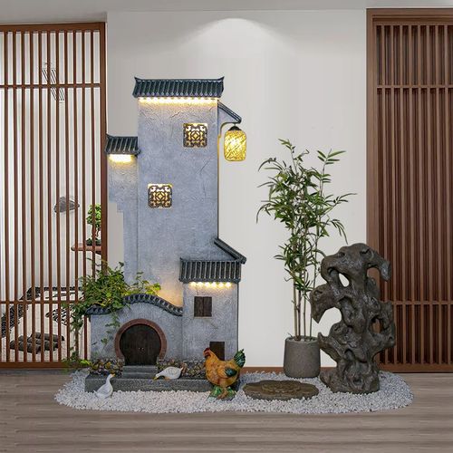 江南徽派建筑景观阳台门厅橱窗庭院花园微景观落地造景装饰品摆件