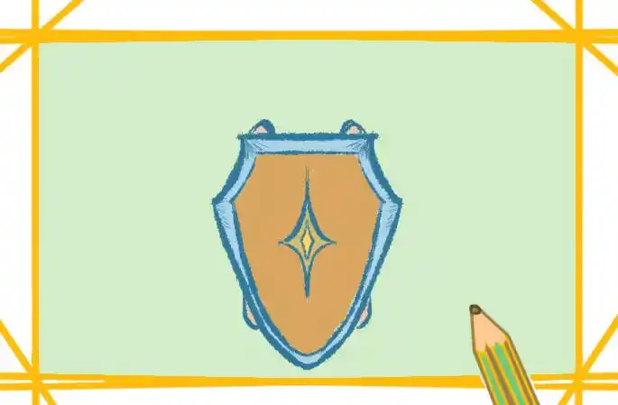 侧边盾牌简笔画