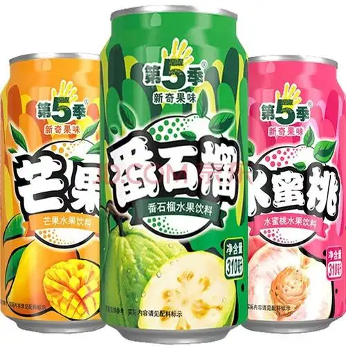 健力宝第五季番石榴水蜜桃芒果果汁310ml*12/24罐水果味饮料易拉罐