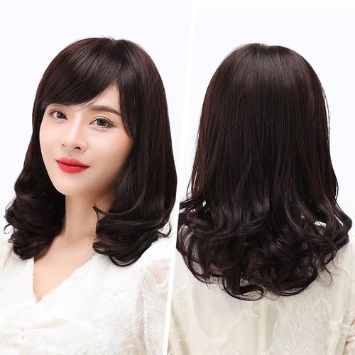 clcey假发女长发大波浪中长卷发真人发丝中老年妈妈发型自然头套式