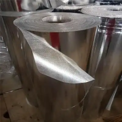 现货供应 阻燃铝箔布 450克厚防火铝箔布 批发 自沾玻纤铝箔布