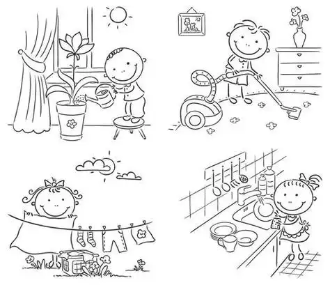 扫地简笔画扫地简笔画儿童画