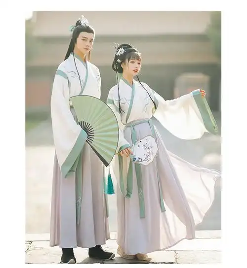 精选汉服交领齐腰襦裙学生套装中国风男女装情侣春秋乐迪纯单件下裙38