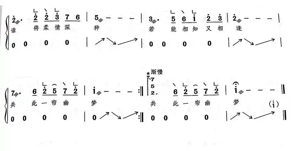 古筝曲谱一帘幽梦