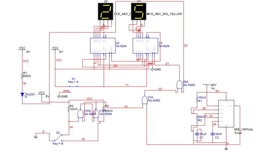 篮球竞赛30秒计时器设计课程设计