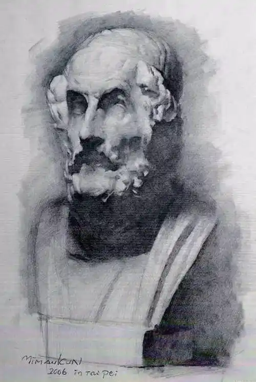 名家经典冉茂芹石膏与人物肖像素描