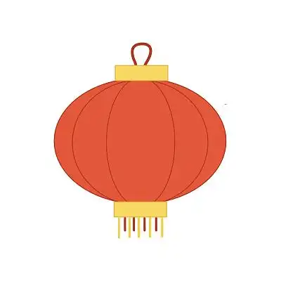 红色手绘古风中国风卡通灯笼新年元旦春节装饰元素png素材