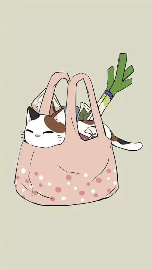 可爱卡通萌猫咪手绘插画,高清图片,手机锁屏桌面-壁纸族