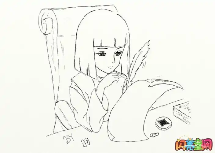 千与千寻白龙的简笔画