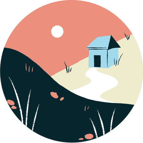 圆形平面材质景观图标icon元素风景