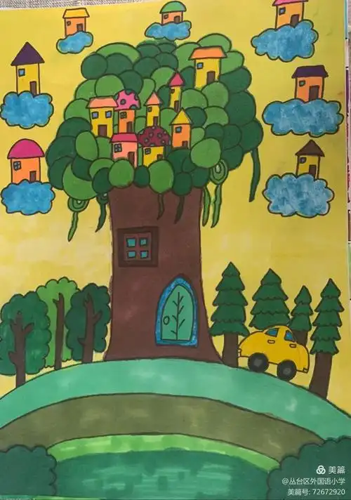 主题绘画我们争做创建森林城市的引领者.