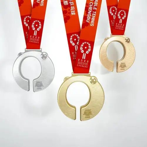 奖牌正面奖牌背面奖牌效果图绶带设计设计理念为保证成都世乒赛视觉