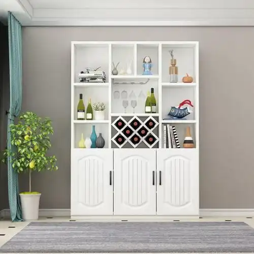 墙家用隔断柜双面简约现代欧式玄关柜进门储物柜子欧式门200长4门暖