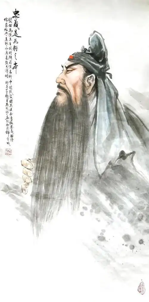 国画人物忠义千秋画关公