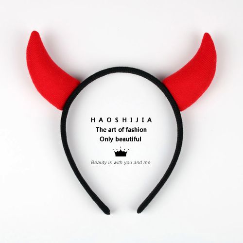 恶魔牛角发箍儿童节日表演搞怪发饰超萌可爱卡通牛年发卡头饰头箍
