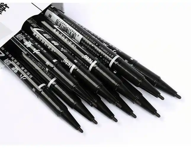 精选勾线笔黑色美术勾线笔儿童绘画学生用黑色美术生小双头油性记号笔
