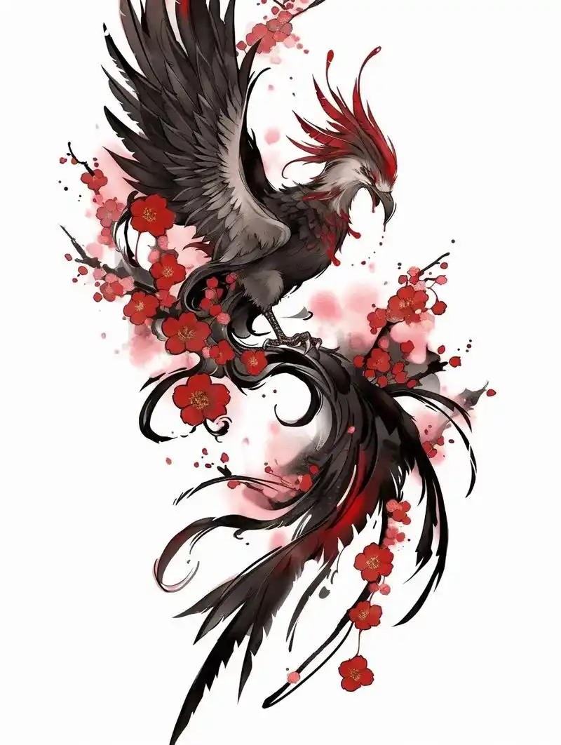 凤凰纹身手稿07.