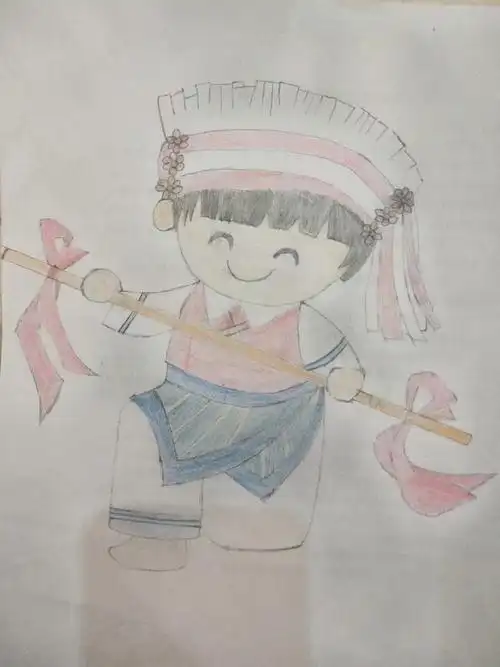 大理白族金花简笔画