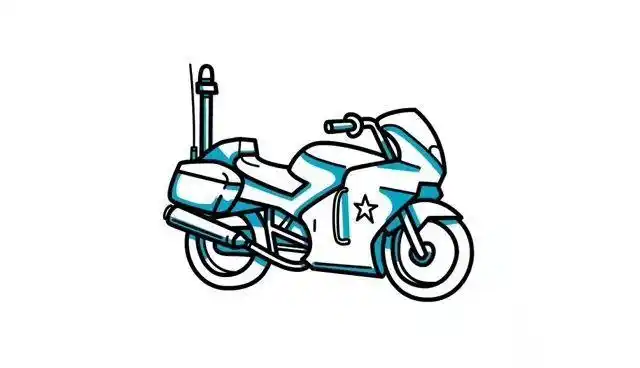 简笔画大全 警用摩托车