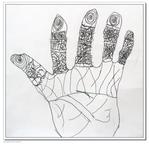 写生线描一班《我的手掌》