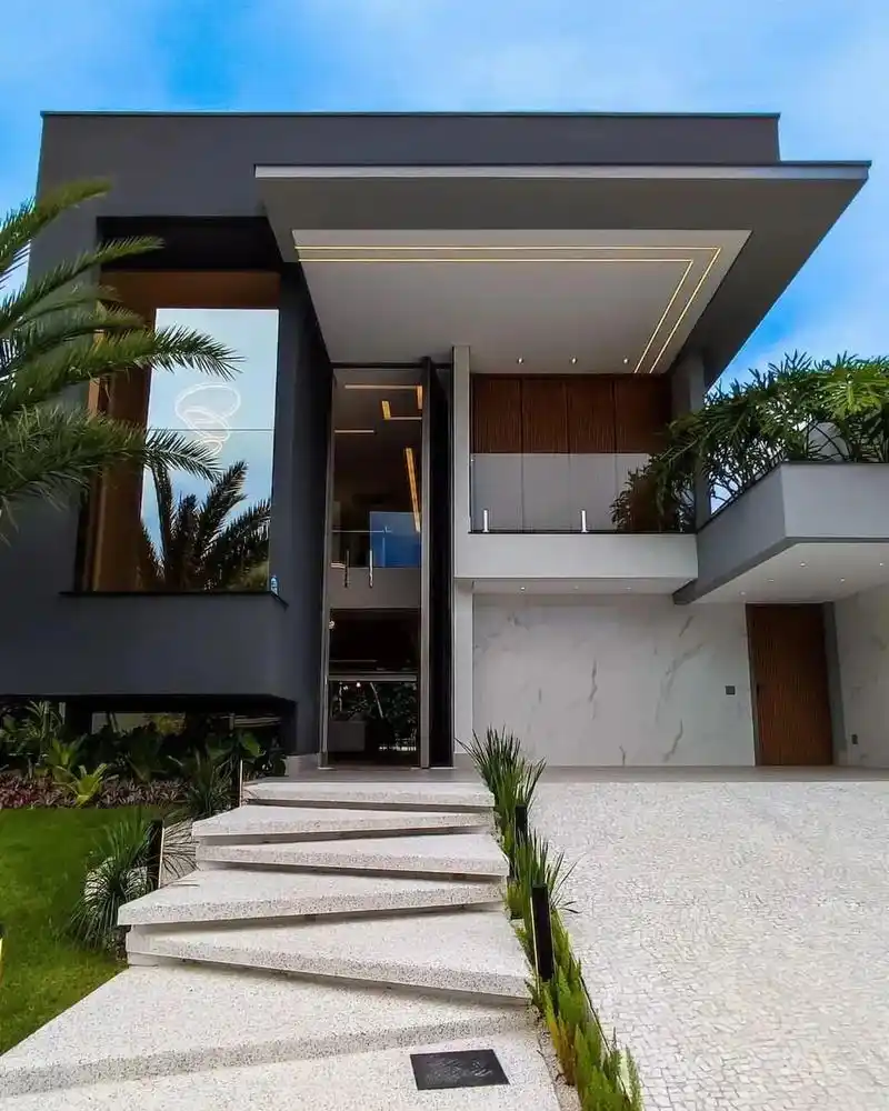 自建现代别墅实景拍摄.农村别墅/自建房/现代别墅/#农村自建 - 抖音