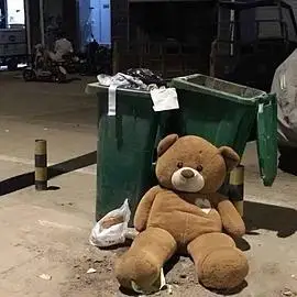 求类似这种垃圾桶旁边玩偶熊的头像🙏
