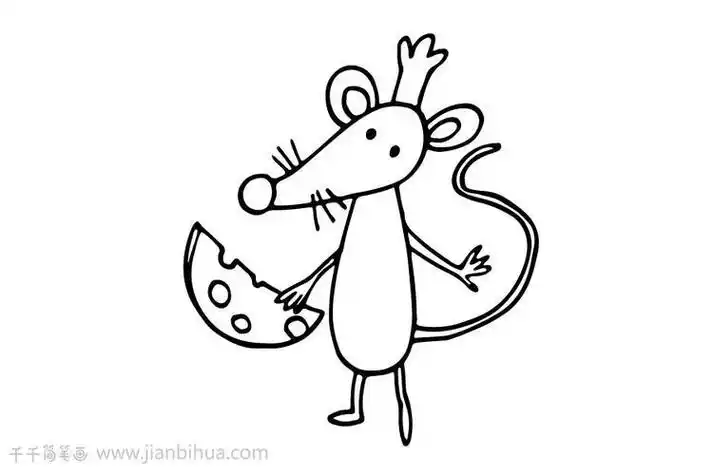 老鼠偷吃粮食简笔画加简笔画背景