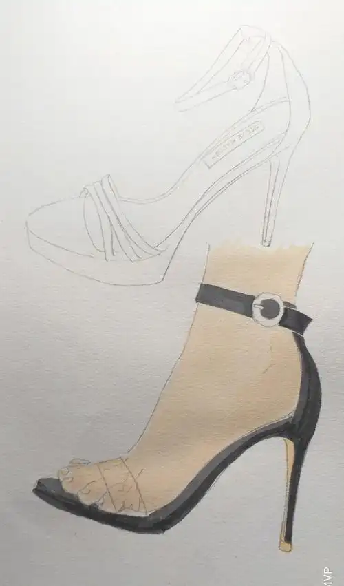 手绘高跟鞋练习