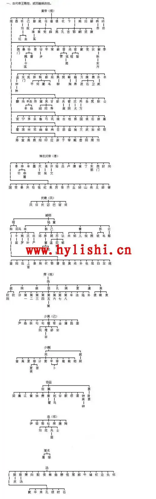 中华世族谱系树看看你在哪里