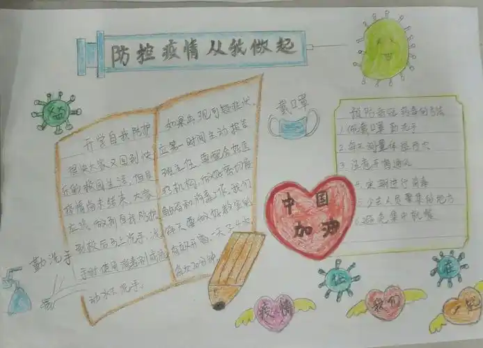 科学防疫,我们在行动——东湖小学一年级预防新型肺炎疫情手抄报展