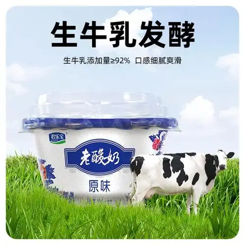 君乐宝老酸奶139g*6碗生牛乳发酵乳原味益生菌佐餐酸奶碗装整箱