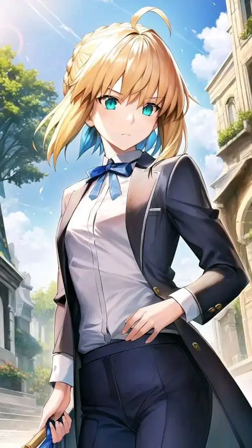 fate系列美图之西装丽人阿尔托莉雅