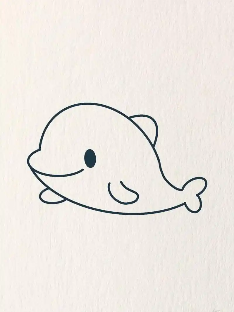简笔画教程|可爱小海豚