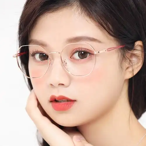 多边形网红眼镜框女防蓝光护目镜女显瘦眼镜框近视女款超轻变色镜