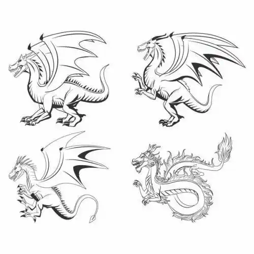 紫色长翅膀的可爱卡通西方飞龙png图片免抠矢量素材