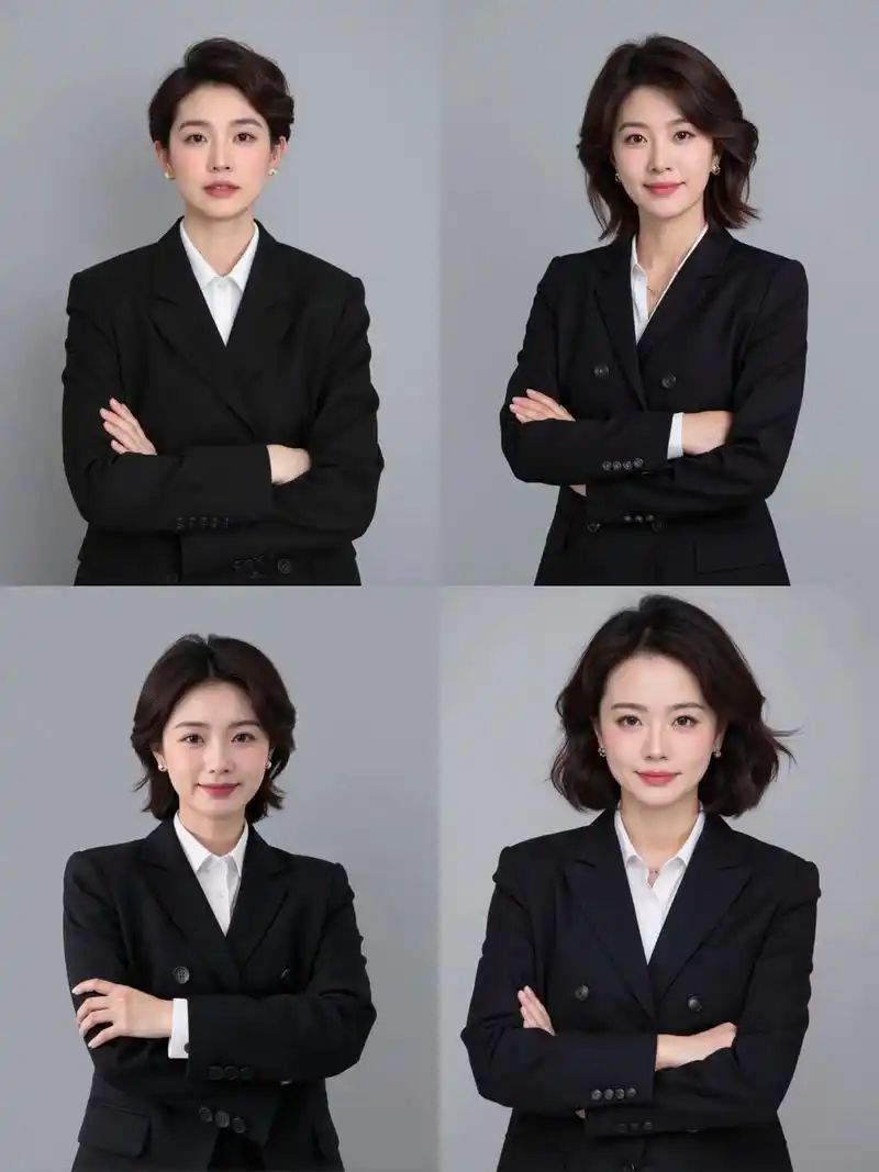 醒蓝上新|高管自信感职业照「短发模板」.#形象照 #职业装