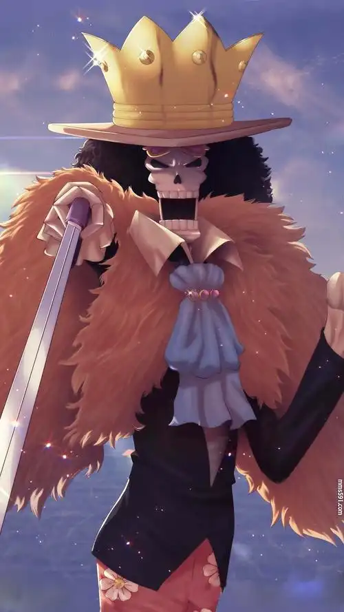 海贼王爱看内裤的好色骷髅音乐家剑客布鲁克手机壁纸图片(3)